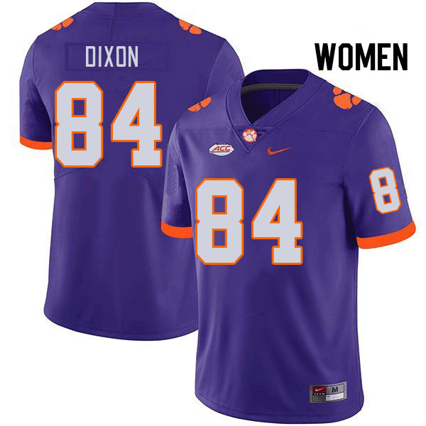 Women #84 Markus Dixon Clemson Tigers College Football Jerseys Stitched Sale-Purple - Click Image to Close